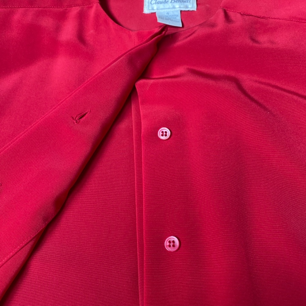Claude Bennett Vtg Hidden Placket Button Down Blo… - image 5